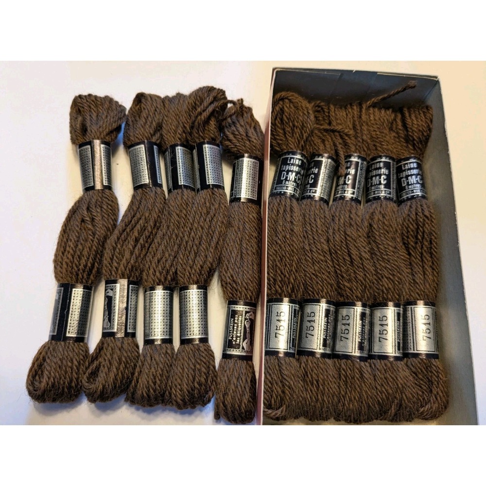 10 Skeins Laine Tapisserie DMC 100% Wool 8 Meters ea #7515 Ultra Very Dark Brown
